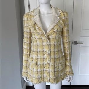 Chanel Cruise 2004 Vintage Yellow Tweed Jacket Blazer - 38/4